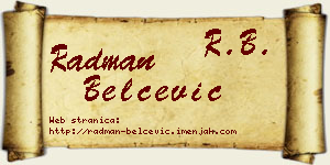 Radman Belčević vizit kartica